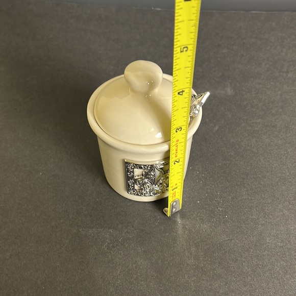 Fluer-de-Lis Condiment Jar & Spoon Set - Picture 10 of 12